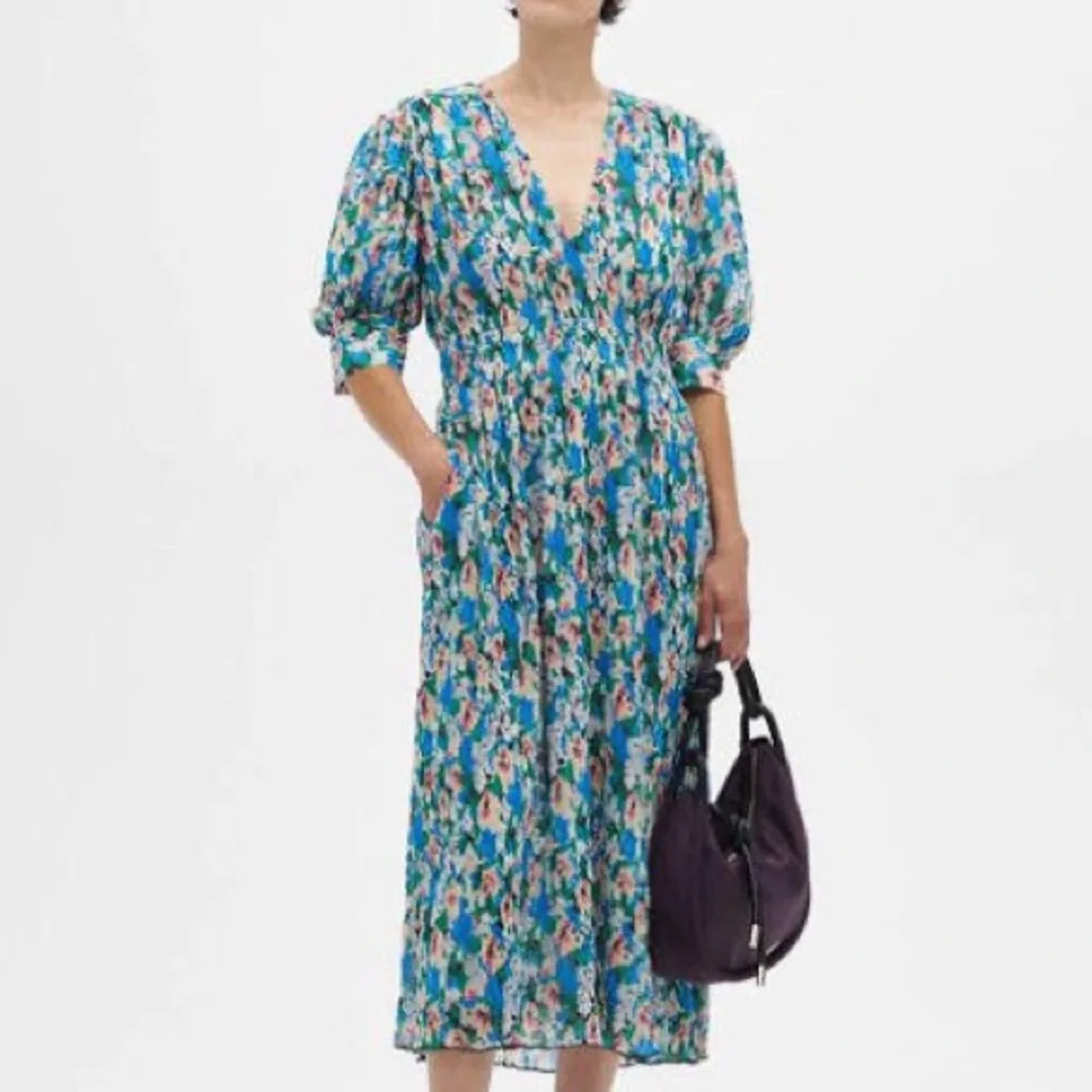 Ganni Floral Pleated Georgette Dress EUC - Picture 2 of 9
